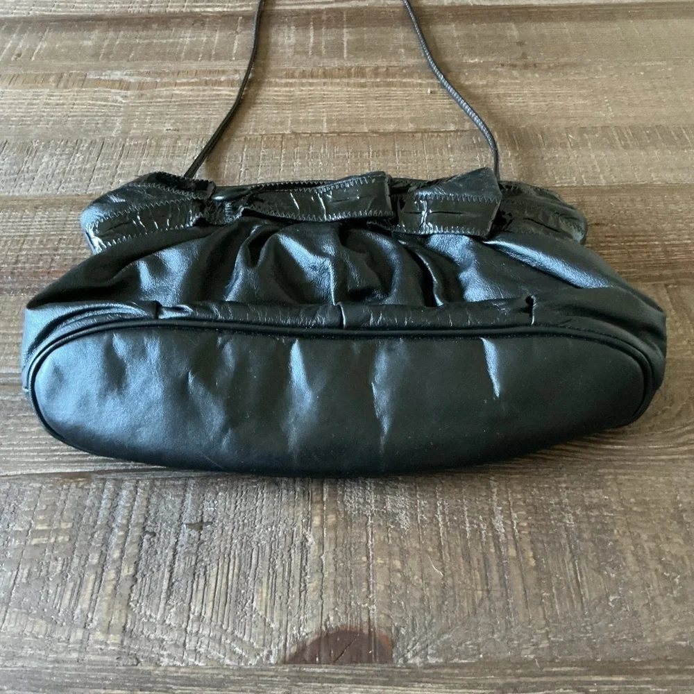 Vintage Samir 80’s Black Leather Shoulder Handbag